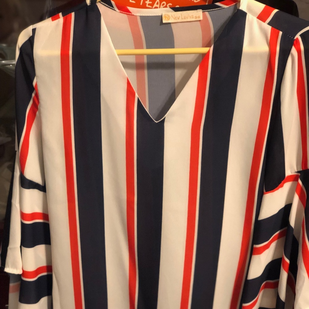 Bell sleeve silk blouse